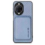 For Huawei nova 14 Pro Carbon Fiber Leather Card Magsafe Phone Case(Blue)