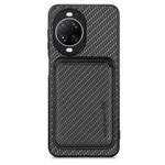 For Huawei nova 14 Ultra Carbon Fiber Leather Card Magsafe Phone Case(Black)
