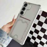 For Samsung Galaxy S24 FE 5G Four-cornered Electroplated Card Bag TPU Phone Case(Silver)