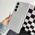 For Samsung Galaxy S24+ 5G Four-cornered Electroplated Card Bag TPU Phone Case(Transparent)