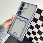 For Samsung Galaxy S24+ 5G Four-cornered Electroplated Card Bag TPU Phone Case(Bule)
