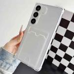 For Samsung Galaxy S23 FE 5G Four-cornered Electroplated Card Bag TPU Phone Case(Transparent)