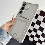 For Samsung Galaxy S23 FE 5G Four-cornered Electroplated Card Bag TPU Phone Case(Silver)