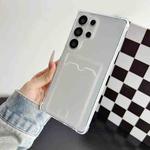 For Samsung Galaxy S23 Ultra 5G Four-cornered Electroplated Card Bag TPU Phone Case(Transparent)