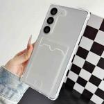 For Samsung Galaxy S22+ 5G Four-cornered Electroplated Card Bag TPU Phone Case(Transparent)