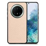 For Huawei Mate 70 Carbon Fiber Texture Leather Back Cover Phone Case(Khaki)