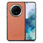 For Huawei Mate 70 Pro Carbon Fiber Texture Leather Back Cover Phone Case(Brown)