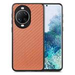 For Huawei nova14 Pro Carbon Fiber Texture Leather Back Cover Phone Case(Brown)