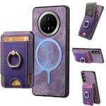 For Huawei Mate 70 Retro Splitable Magnetic Stand Card Bag Leather Phone Case(Purple)