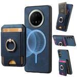 For Huawei Mate 70 Pro+ Retro Splitable Magnetic Stand Card Bag Leather Phone Case(Blue)
