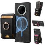 For Huawei Mate 70 Pro+ Retro Splitable Magnetic Stand Card Bag Leather Phone Case(Black)
