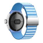 For Google Pixel Watch 1 / 2 / 3 41mm Magnetic Buckle Reflective Nylon Watch Band(Blue)