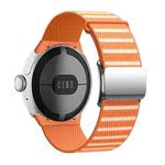 For Google Pixel Watch 3 45mm Magnetic Buckle Reflective Nylon Watch Band(Orange)