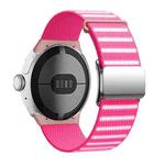For Google Pixel Watch 3 45mm Magnetic Buckle Reflective Nylon Watch Band(Pink)
