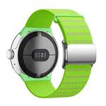 For Google Pixel Watch 3 45mm Magnetic Buckle Nylon Watch Band(Green)