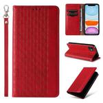 For iPhone 12 / 12 Pro Braided Embossed Strong Magnetic Leather Phone Case(Red)