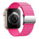 For Apple Watch 42mm / 41mm / 40mm / 38mm Magnetic Buckle Reflective Nylon Watch Band(Pink)