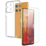 For Motorola Moto G15 NORTHJO 2 in 1 TPU Phone Case Screen Protector Tempered Glass Film(Clear)