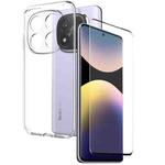 For Xiaomi Redmi Note 14 Pro+ 5G NORTHJO 2 in 1 TPU Phone Case Screen Protector Tempered Glass Film(Clear)