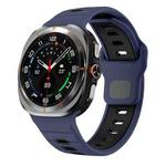 For Samsung Galaxy Watch Ultra 47mm Horizontal Stripes Reverse Buckle Silicone Watch Band(Midnight Blue Black)