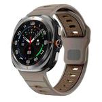 For Samsung Galaxy Watch Ultra 47mm Horizontal Stripes Reverse Buckle Silicone Watch Band(Olive Coffee)