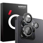 For Xiaomi Redmi Note 14 4G 163.25mm NORTHJO Camera Lens Protector CD Metal Ring Tempered Glass Film(Black)