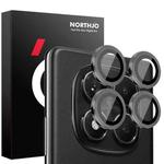 For Xiaomi Redmi Note 14 Pro 4G NORTHJO Camera Lens Protector CD Metal Ring Tempered Glass Film(Black)