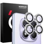For Xiaomi Redmi Note 14 Pro 4G NORTHJO Camera Lens Protector CD Metal Ring Tempered Glass Film(Silver)