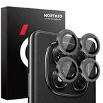 For Xiaomi Redmi Note 14 Pro 5G NORTHJO Camera Lens Protector CD Metal Ring Tempered Glass Film(Black)