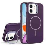 For iPhone 11 Organic Silicone Lens Holder MagSafe Phone Case(Purple)