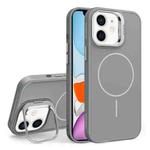 For iPhone 11 Organic Silicone Lens Holder MagSafe Phone Case(Grey)