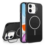 For iPhone 11 Organic Silicone Lens Holder MagSafe Phone Case(Black)
