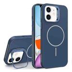 For iPhone 11 Organic Silicone Lens Holder MagSafe Phone Case(Blue)