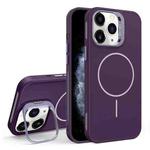 For iPhone 11 Pro Max Organic Silicone Lens Holder MagSafe Phone Case(Purple)