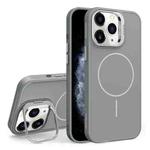 For iPhone 11 Pro Max Organic Silicone Lens Holder MagSafe Phone Case(Grey)