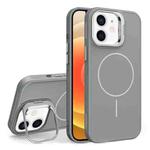 For iPhone 12 Organic Silicone Lens Holder MagSafe Phone Case(Grey)