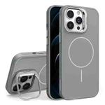For iPhone 12 Pro Organic Silicone Lens Holder MagSafe Phone Case(Grey)