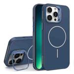 For iPhone 13 Pro Max Organic Silicone Lens Holder MagSafe Phone Case(Blue)