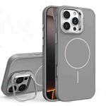 For iPhone 16 Pro Max Organic Silicone Lens Holder MagSafe Phone Case(Grey)