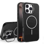 For iPhone 16 Pro Max Organic Silicone Lens Holder MagSafe Phone Case(Black)