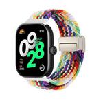 For Redmi Watch 5 / Xiaomi Smart Band 9 Pro Magnetic Buckle Loop Braided Watch Band(Rainbow)