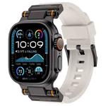 For Apple Watch 42 / 44 / 45 / 46 / 49mm Metal Connector Explorer Silicone Watch Band(Black Starlight)