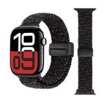 For Apple Watch 46mm / 49mm / 45mm / 44mm Magnetic Buckle Loop Woven Watch Band(Starlight Black)