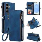 For Samsung Galaxy S25 5G Fantasy Multifunctional Zipper Wallet Leather Phone Case(Blue)