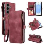 For Samsung Galaxy S25+ 5G Fantasy Multifunctional Zipper Wallet Leather Phone Case(Red)