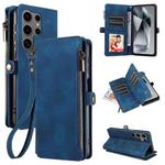 For Samsung Galaxy S25 Ultra 5G Fantasy Multifunctional Zipper Wallet Leather Phone Case(Blue)