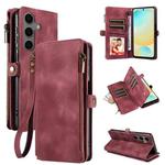 For Samsung Galaxy S24 FE 5G Fantasy Multifunctional Zipper Wallet Leather Phone Case(Red)