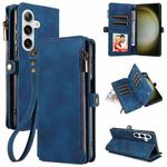 For Samsung Galaxy S24+ 5G Fantasy Multifunctional Zipper Wallet Leather Phone Case(Blue)