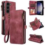 For Samsung Galaxy S23 5G Fantasy Multifunctional Zipper Wallet Leather Phone Case(Red)