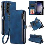 For Samsung Galaxy S23 5G Fantasy Multifunctional Zipper Wallet Leather Phone Case(Blue)